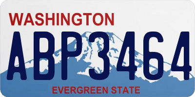 WA license plate ABP3464