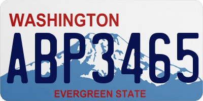 WA license plate ABP3465