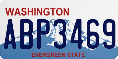 WA license plate ABP3469