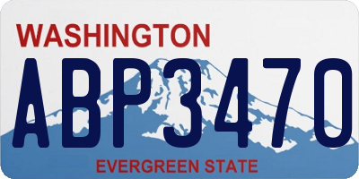 WA license plate ABP3470