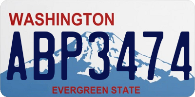 WA license plate ABP3474