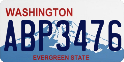 WA license plate ABP3476