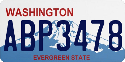 WA license plate ABP3478