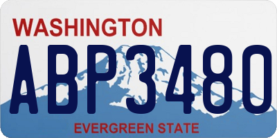 WA license plate ABP3480