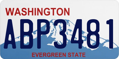 WA license plate ABP3481