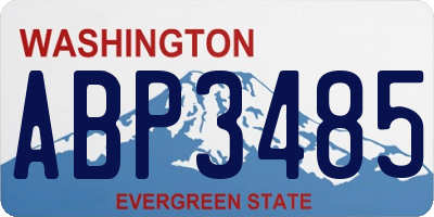 WA license plate ABP3485