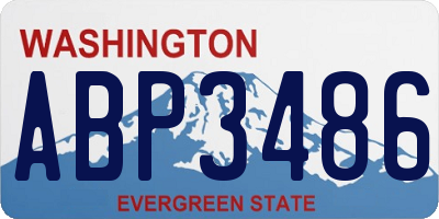 WA license plate ABP3486