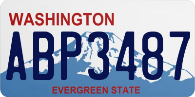 WA license plate ABP3487