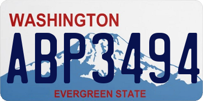 WA license plate ABP3494