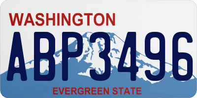 WA license plate ABP3496