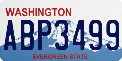 WA license plate ABP3499
