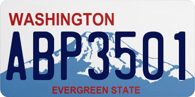 WA license plate ABP3501