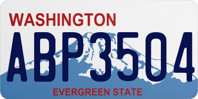WA license plate ABP3504