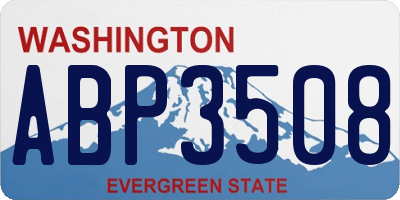 WA license plate ABP3508