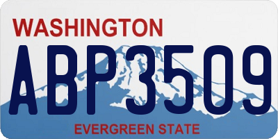 WA license plate ABP3509