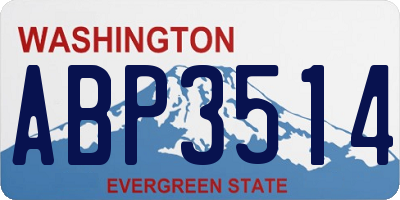 WA license plate ABP3514