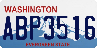 WA license plate ABP3516