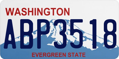 WA license plate ABP3518