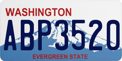 WA license plate ABP3520