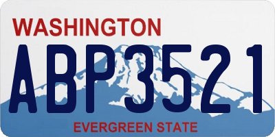 WA license plate ABP3521