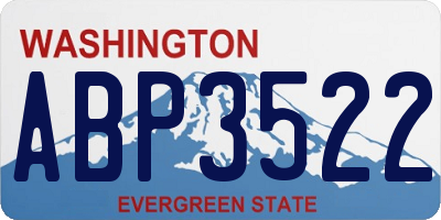 WA license plate ABP3522