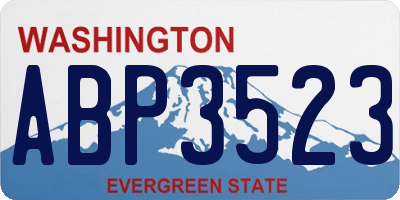 WA license plate ABP3523