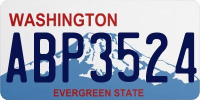 WA license plate ABP3524