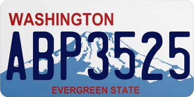 WA license plate ABP3525