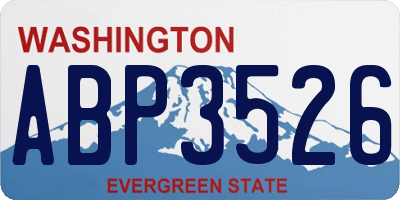 WA license plate ABP3526