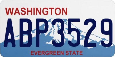 WA license plate ABP3529
