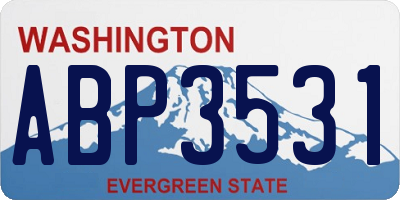 WA license plate ABP3531