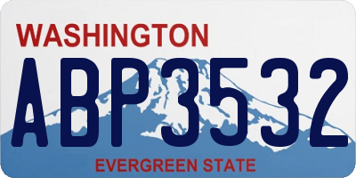 WA license plate ABP3532