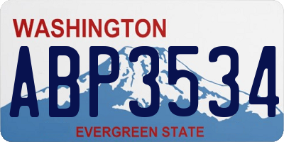 WA license plate ABP3534