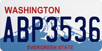 WA license plate ABP3536