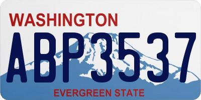 WA license plate ABP3537