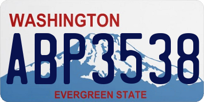 WA license plate ABP3538