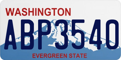 WA license plate ABP3540