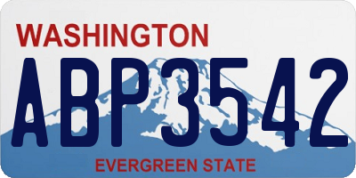 WA license plate ABP3542