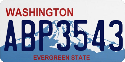 WA license plate ABP3543