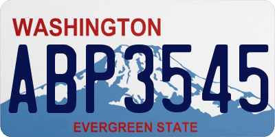 WA license plate ABP3545