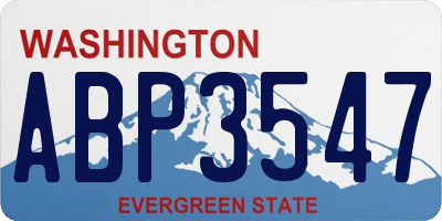 WA license plate ABP3547