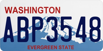 WA license plate ABP3548