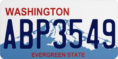 WA license plate ABP3549