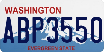 WA license plate ABP3550