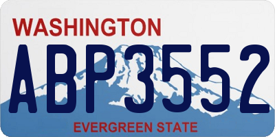 WA license plate ABP3552