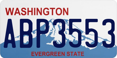 WA license plate ABP3553