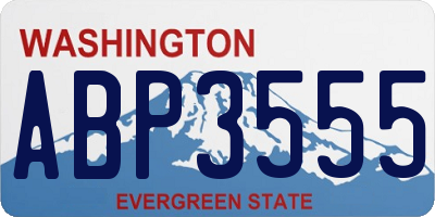 WA license plate ABP3555