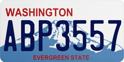 WA license plate ABP3557