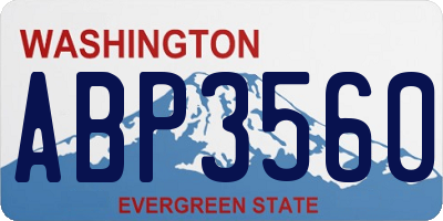 WA license plate ABP3560