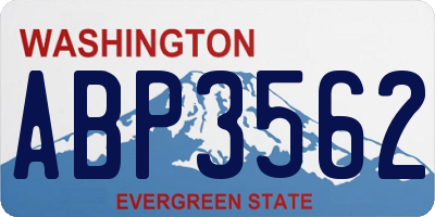 WA license plate ABP3562